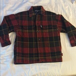 Polo by Ralph Lauren Youth Plaid Shirt Jacket in Red and Black